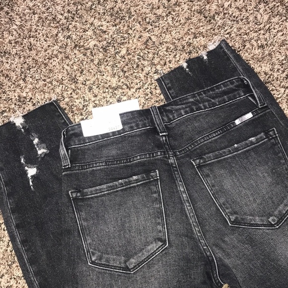 π KanCan Charcoal Ankle Straight Mid Rise Ripped Jean | NWT! - Picture 5 of 8